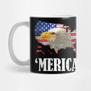 Patriotic eagle merica usa flag 4th of July outfit Mug